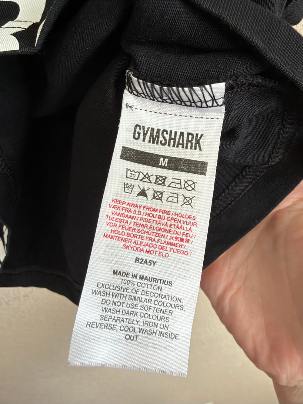 Gymshark Fraction Crop Top Medium Black Cotton Boxy Logo Workout Athleisure Tee - Picture 14 of 14